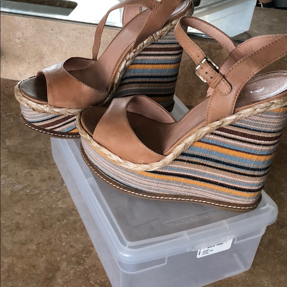 ALDO striped platform wedges